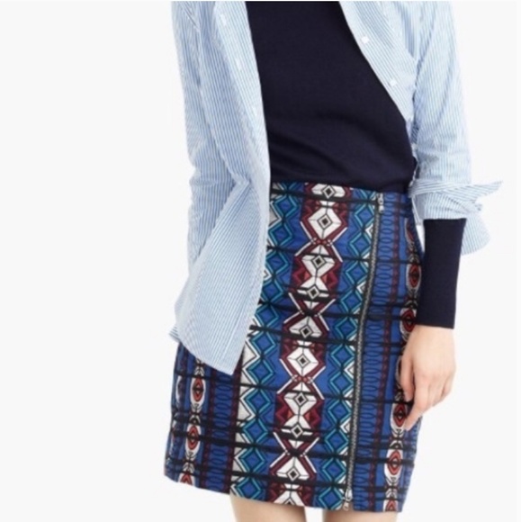J Crew Windowpane Jaquard Metallic Skirt - Picture 1 of 6